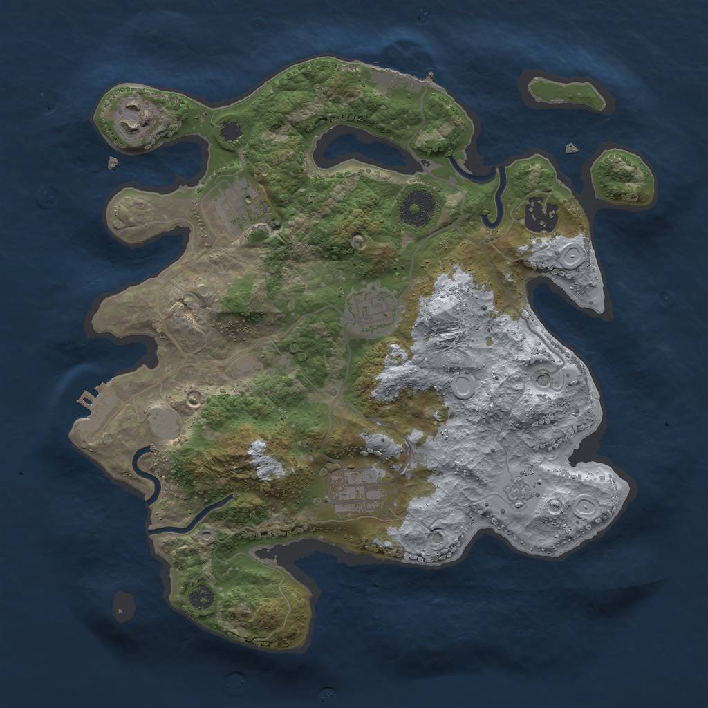 Rust Map: Procedural Map, Size: 3000, Seed: 781964683, 14 Monuments