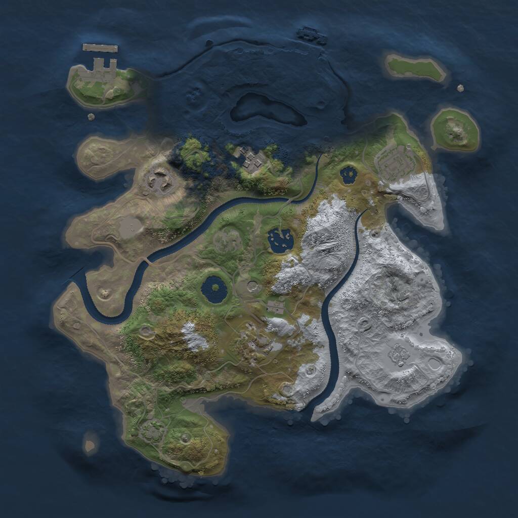 Rust Map: Procedural Map, Size: 3000, Seed: 781964683, 11 Monuments