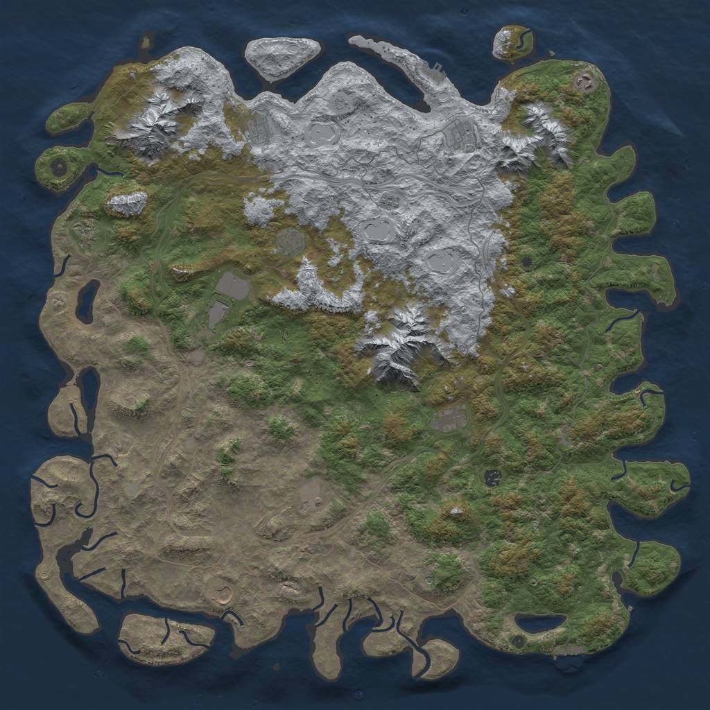 Rust Map: Procedural Map, Size: 6000, Seed: 2030097189, 20 Monuments