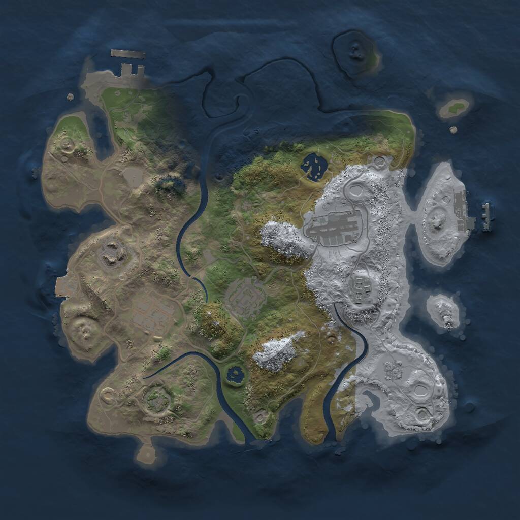 Rust Map: Procedural Map, Size: 3000, Seed: 1408020253, 12 Monuments