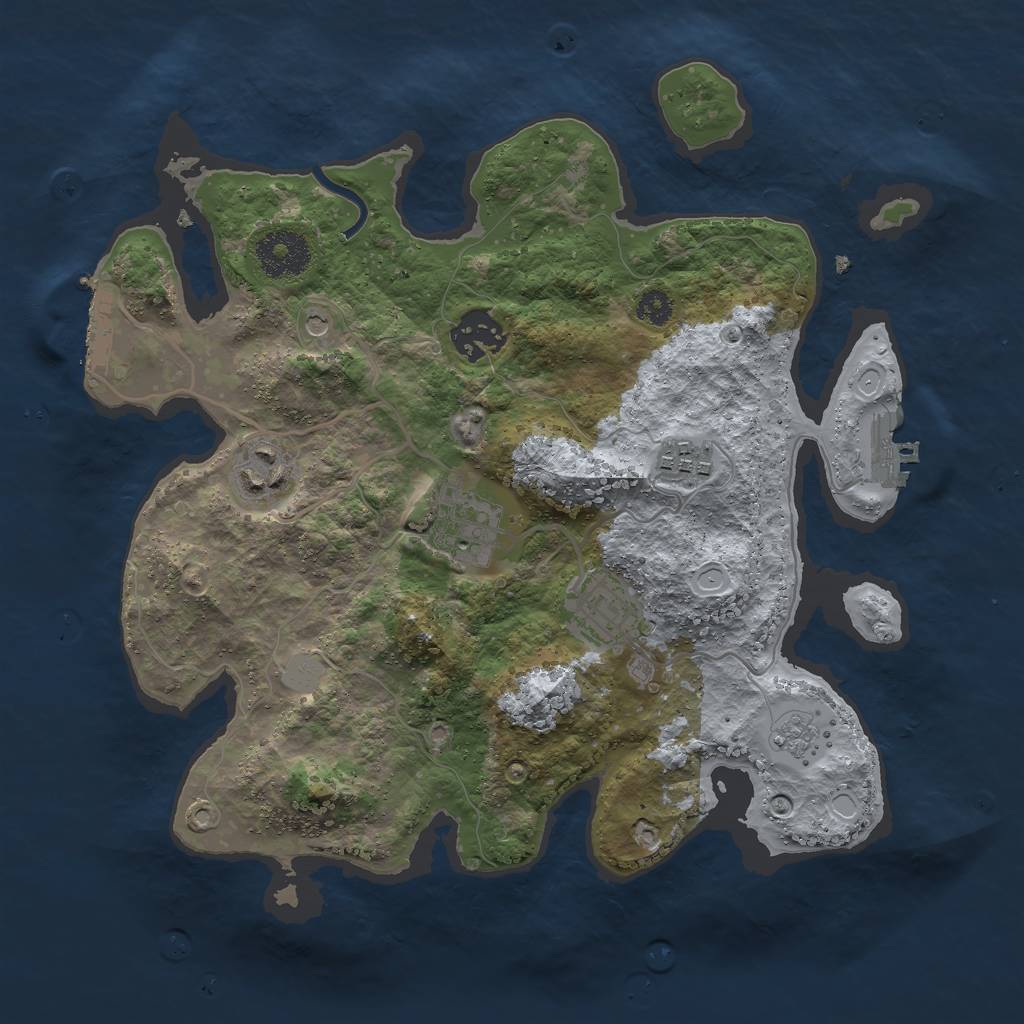 Rust Map: Procedural Map, Size: 3000, Seed: 1408020253, 14 Monuments