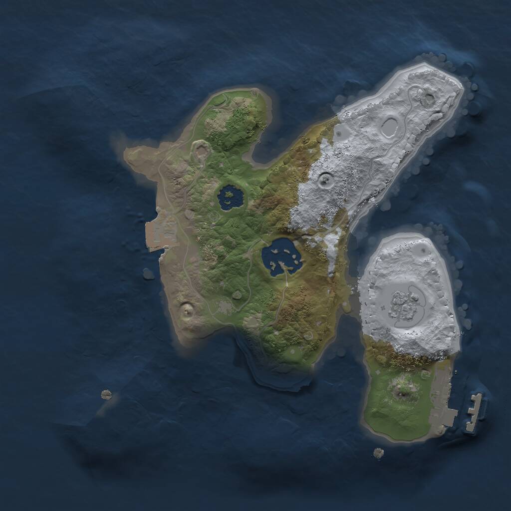 Rust Map: Procedural Map, Size: 2000, Seed: 1571086734, 4 Monuments