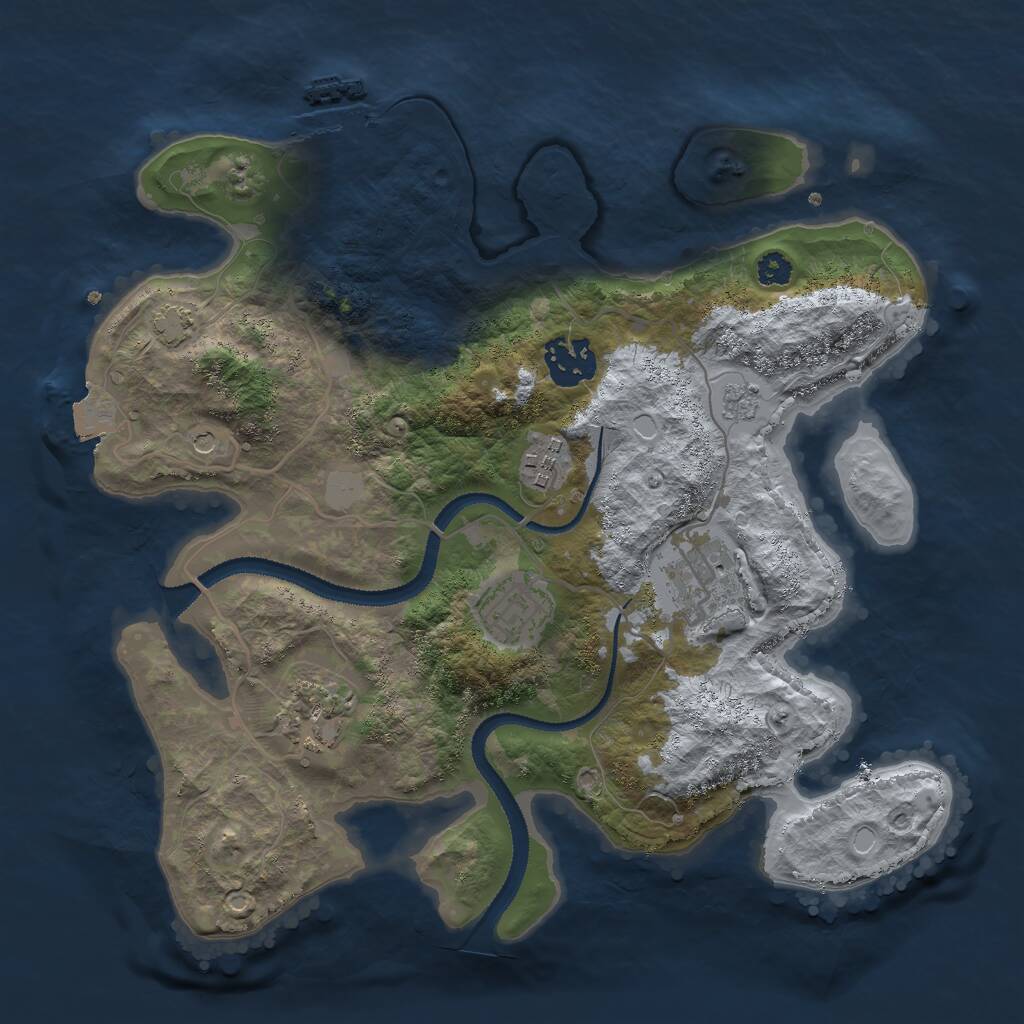 Rust Map: Procedural Map, Size: 3000, Seed: 92281, 10 Monuments