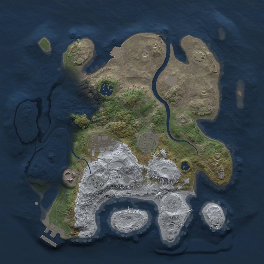Rust Map: Procedural Map, Size: 3000, Seed: 9074321, 10 Monuments