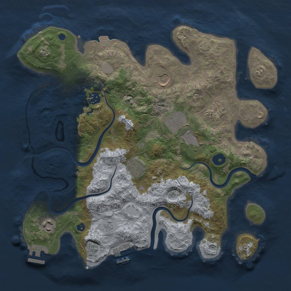 Rust Map: Procedural Map, Size: 3500, Seed: 101483, 13 Monuments