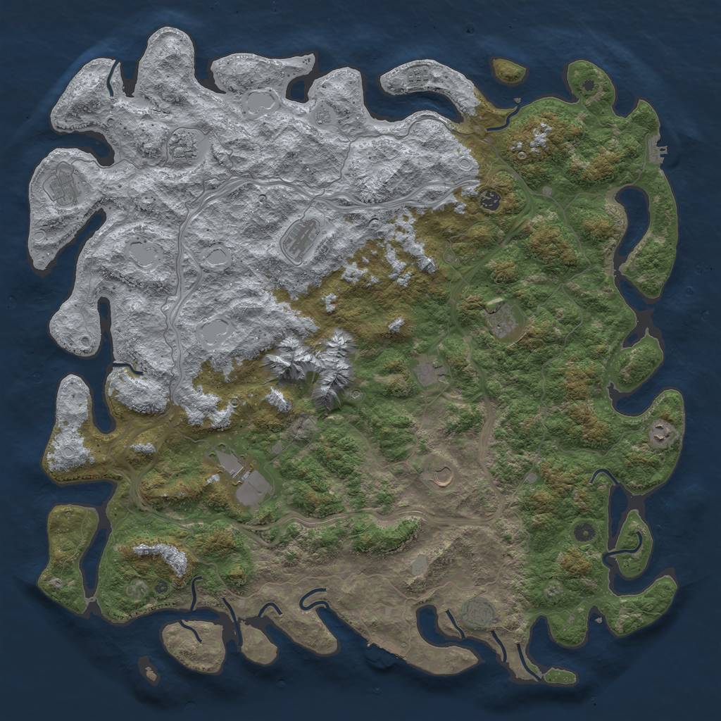 Rust Map: Procedural Map, Size: 5500, Seed: 83975, 20 Monuments