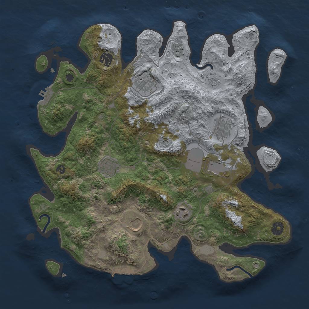 Rust Map: Procedural Map, Size: 3500, Seed: 41658973, 17 Monuments