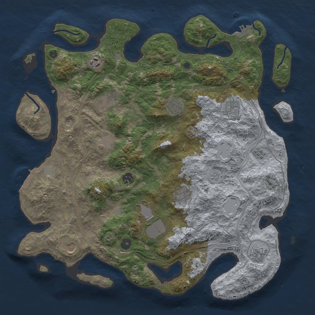 Rust Map: Procedural Map, Size: 4250, Seed: 653276512, 20 Monuments