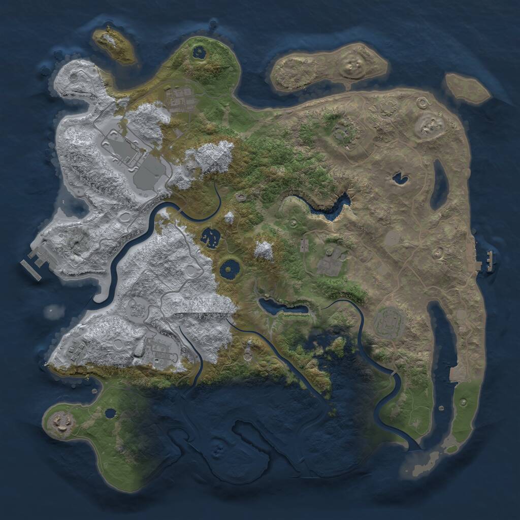 Rust Map: Procedural Map, Size: 4000, Seed: 41228, 15 Monuments