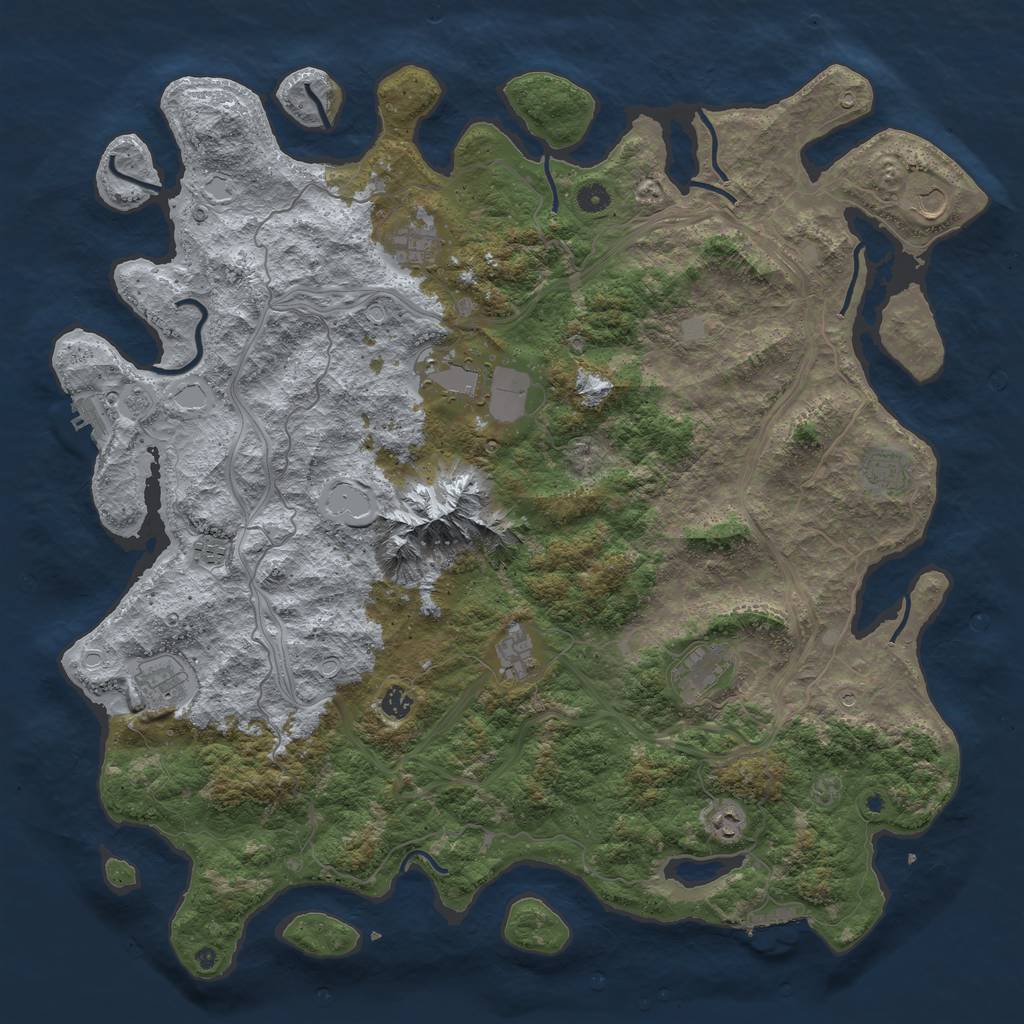 Rust Map: Procedural Map, Size: 5000, Seed: 352211, 19 Monuments