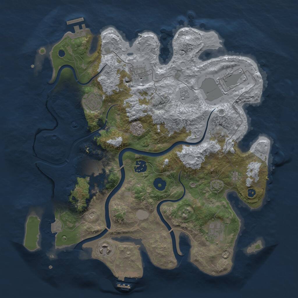 Rust Map: Procedural Map, Size: 3500, Seed: 1518886785, 14 Monuments