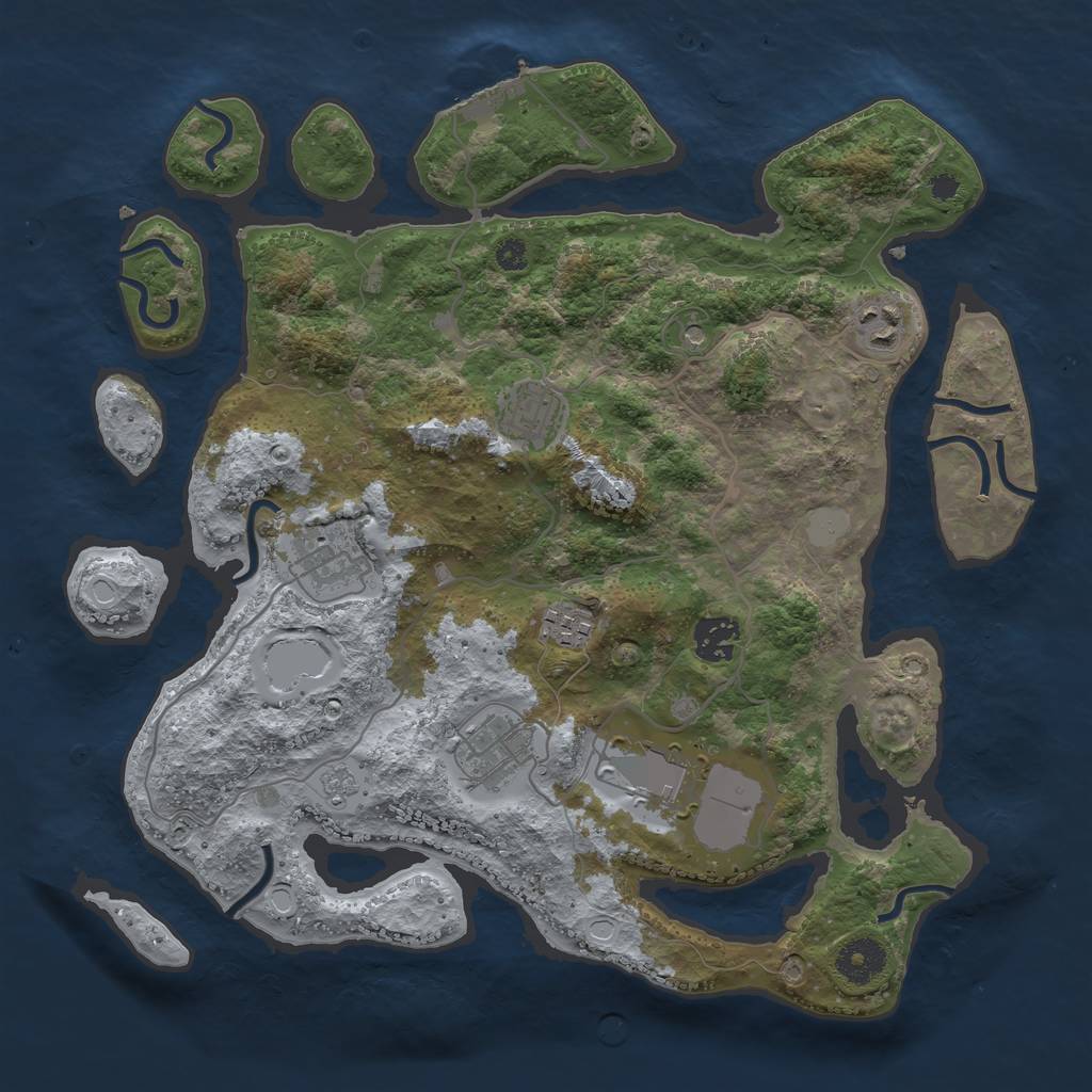 Rust Map: Procedural Map, Size: 3500, Seed: 105490382, 15 Monuments