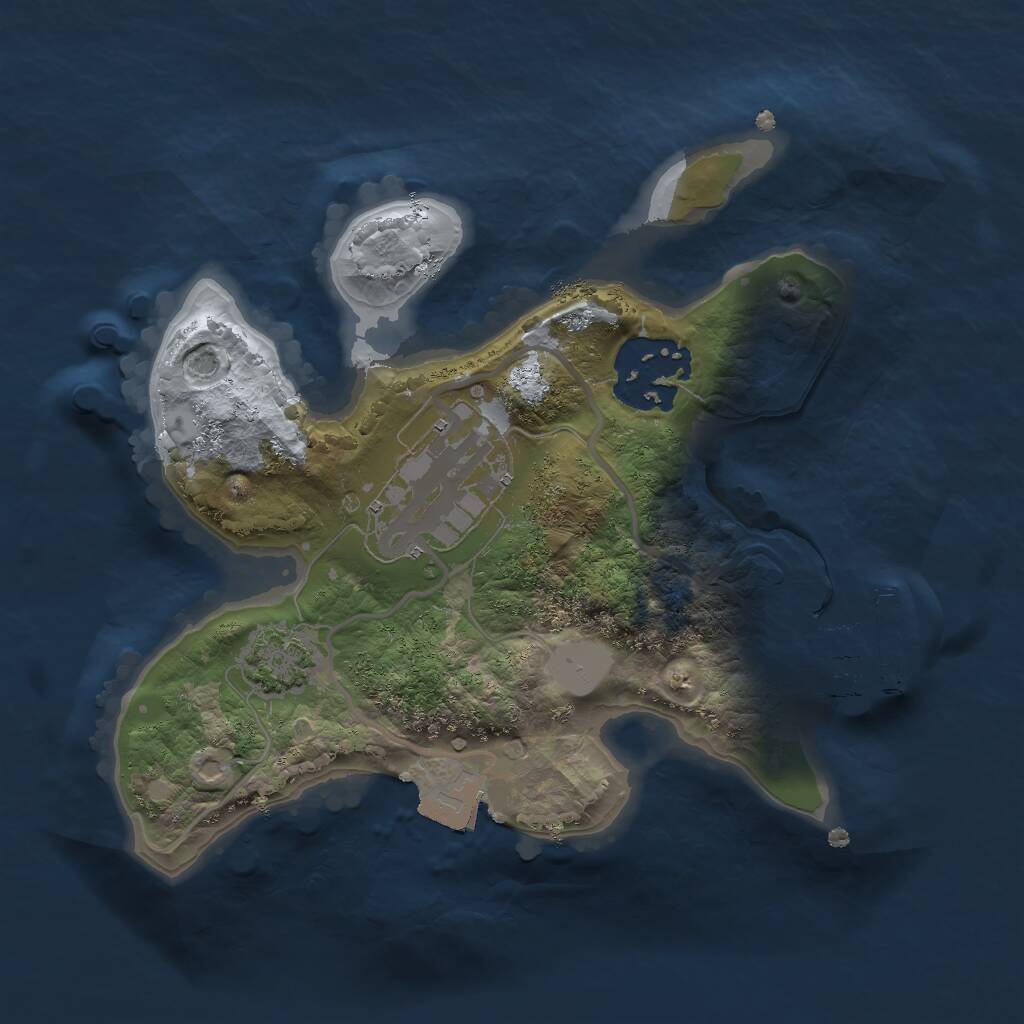 Rust Map: Procedural Map, Size: 2000, Seed: 477549670, 5 Monuments