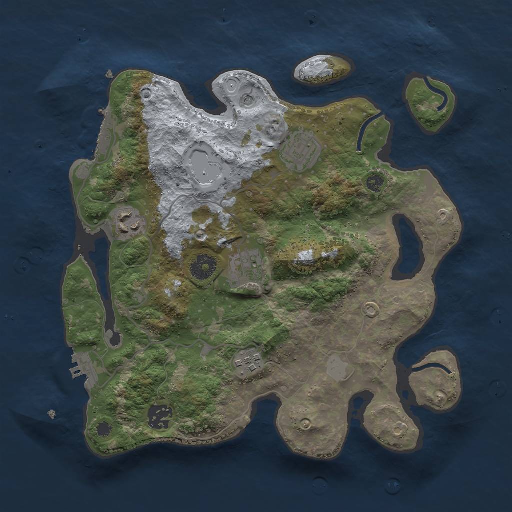 Rust Map: Procedural Map, Size: 3000, Seed: 27619, 13 Monuments