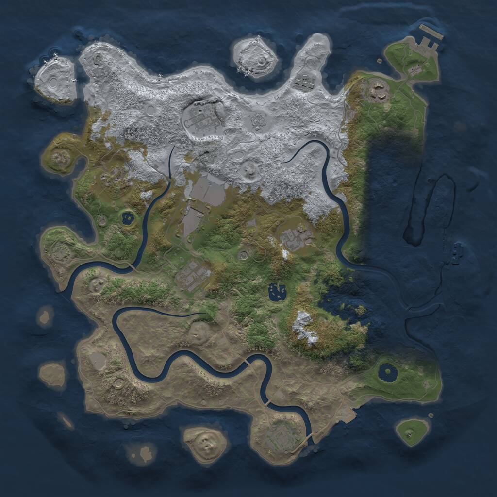 Rust Map: Procedural Map, Size: 3900, Seed: 94695512, 15 Monuments