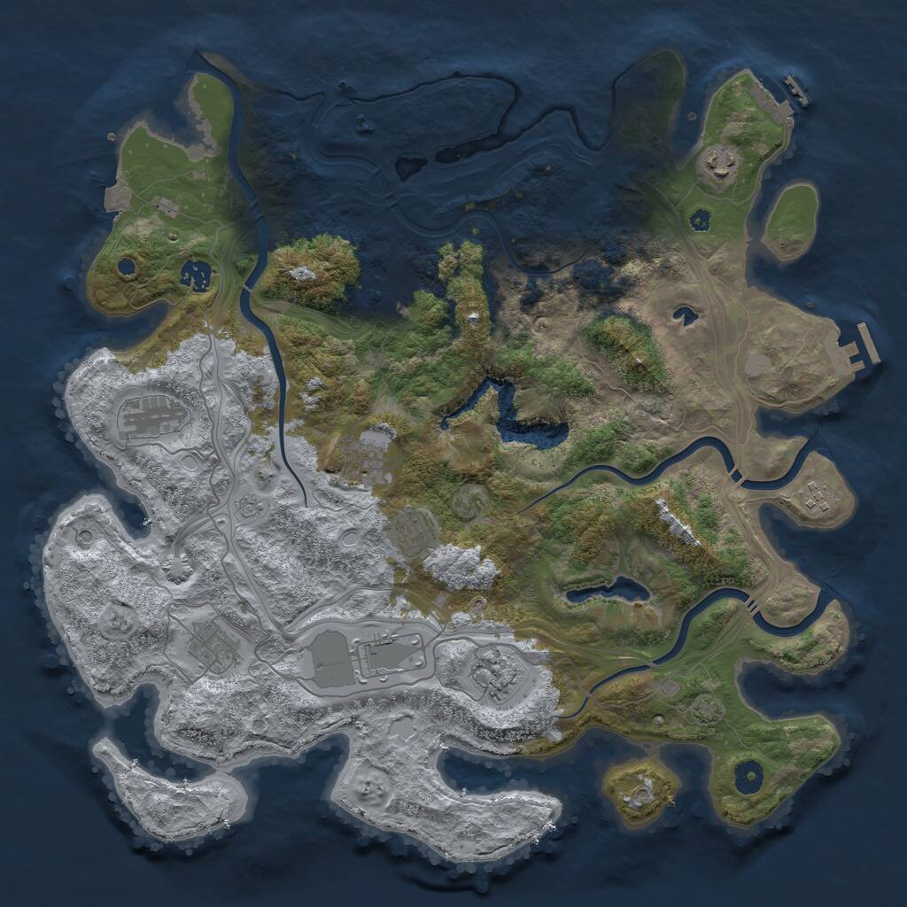 Rust Map: Procedural Map, Size: 4250, Seed: 11552, 16 Monuments