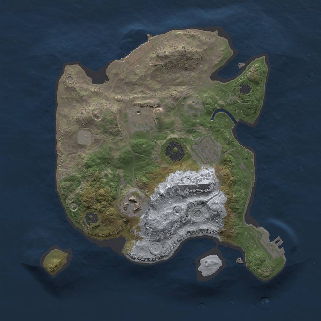 Rust Map: Procedural Map, Size: 2500, Seed: 1379510795, 11 Monuments