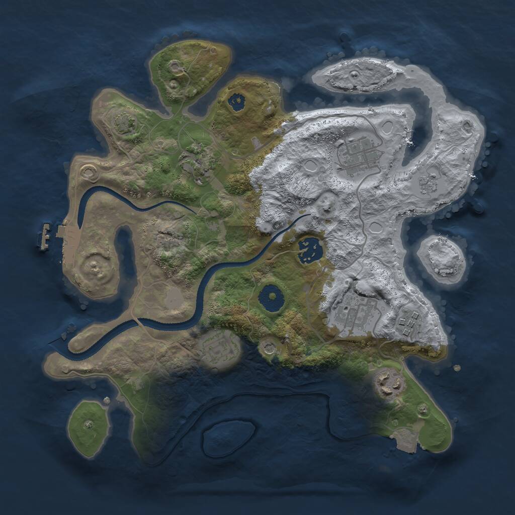 Rust Map: Procedural Map, Size: 3000, Seed: 3102859, 12 Monuments