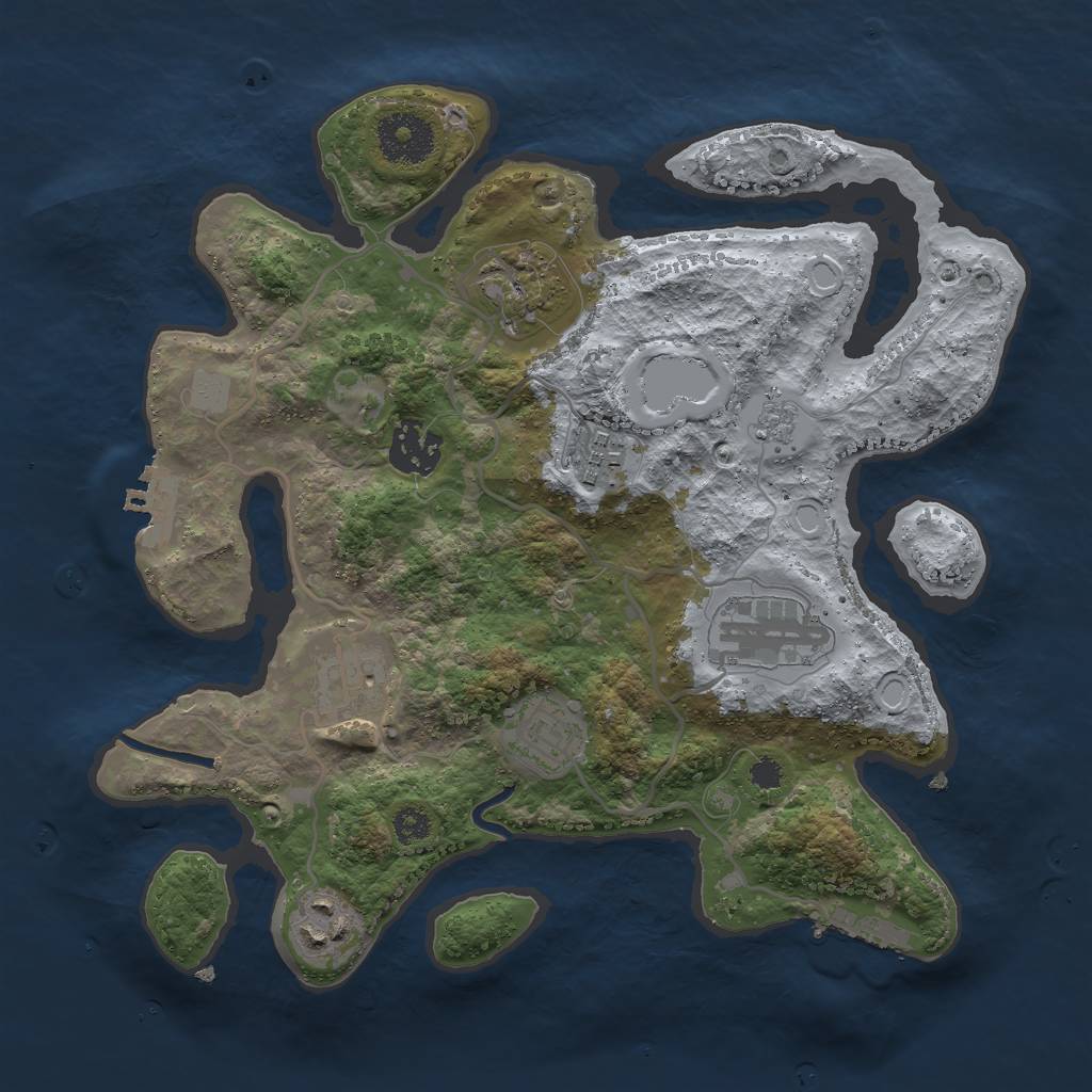 Rust Map: Procedural Map, Size: 3000, Seed: 3102859, 15 Monuments