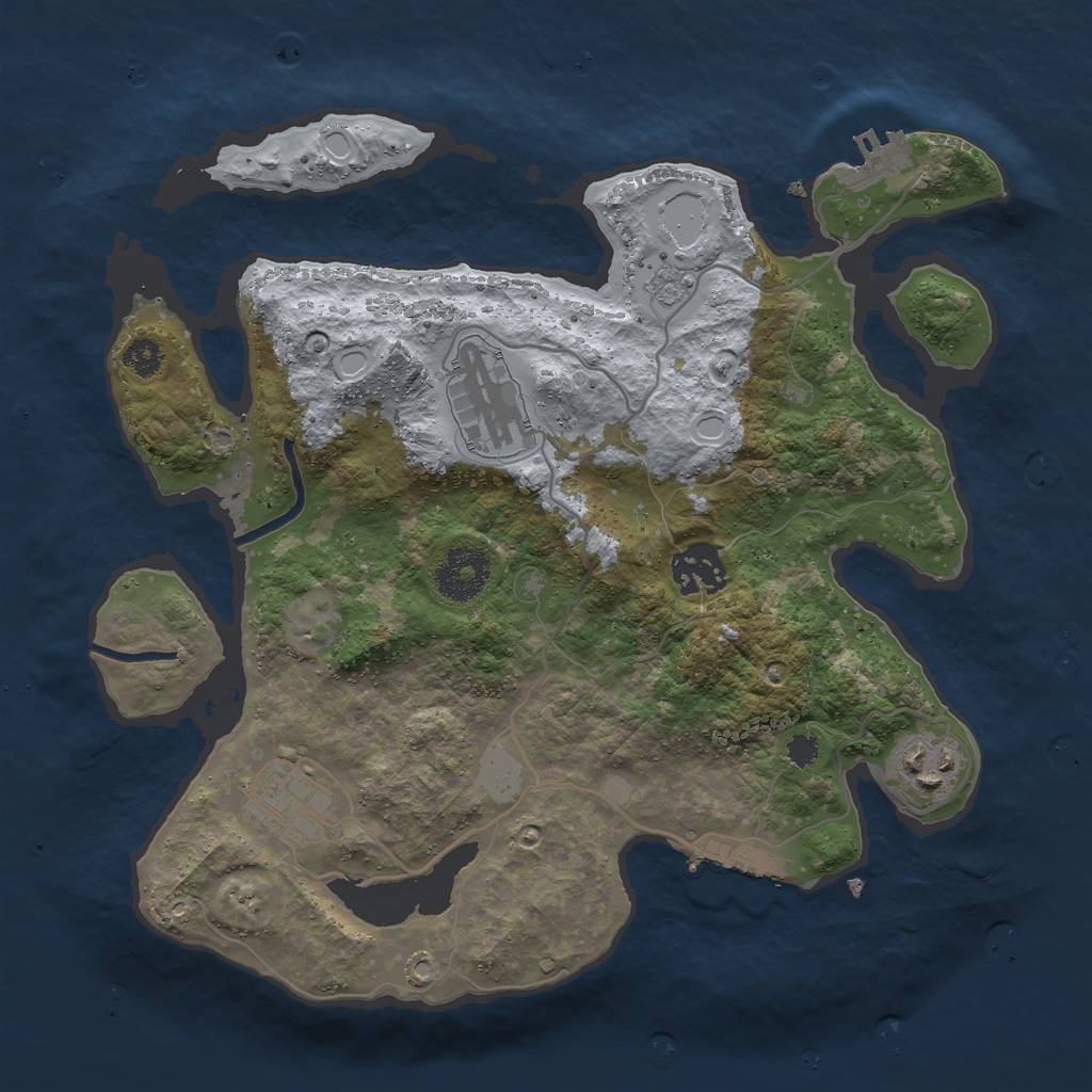 Rust Map: Procedural Map, Size: 3000, Seed: 71518, 12 Monuments