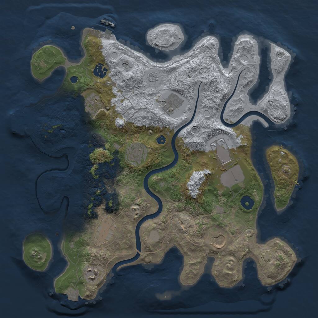 Rust Map: Procedural Map, Size: 3500, Seed: 40686268, 15 Monuments
