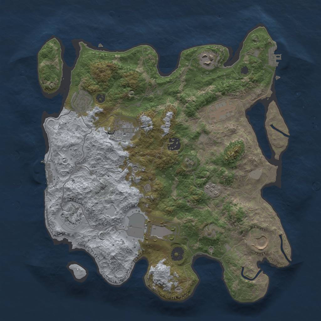 Rust Map: Procedural Map, Size: 3500, Seed: 1835599217, 18 Monuments