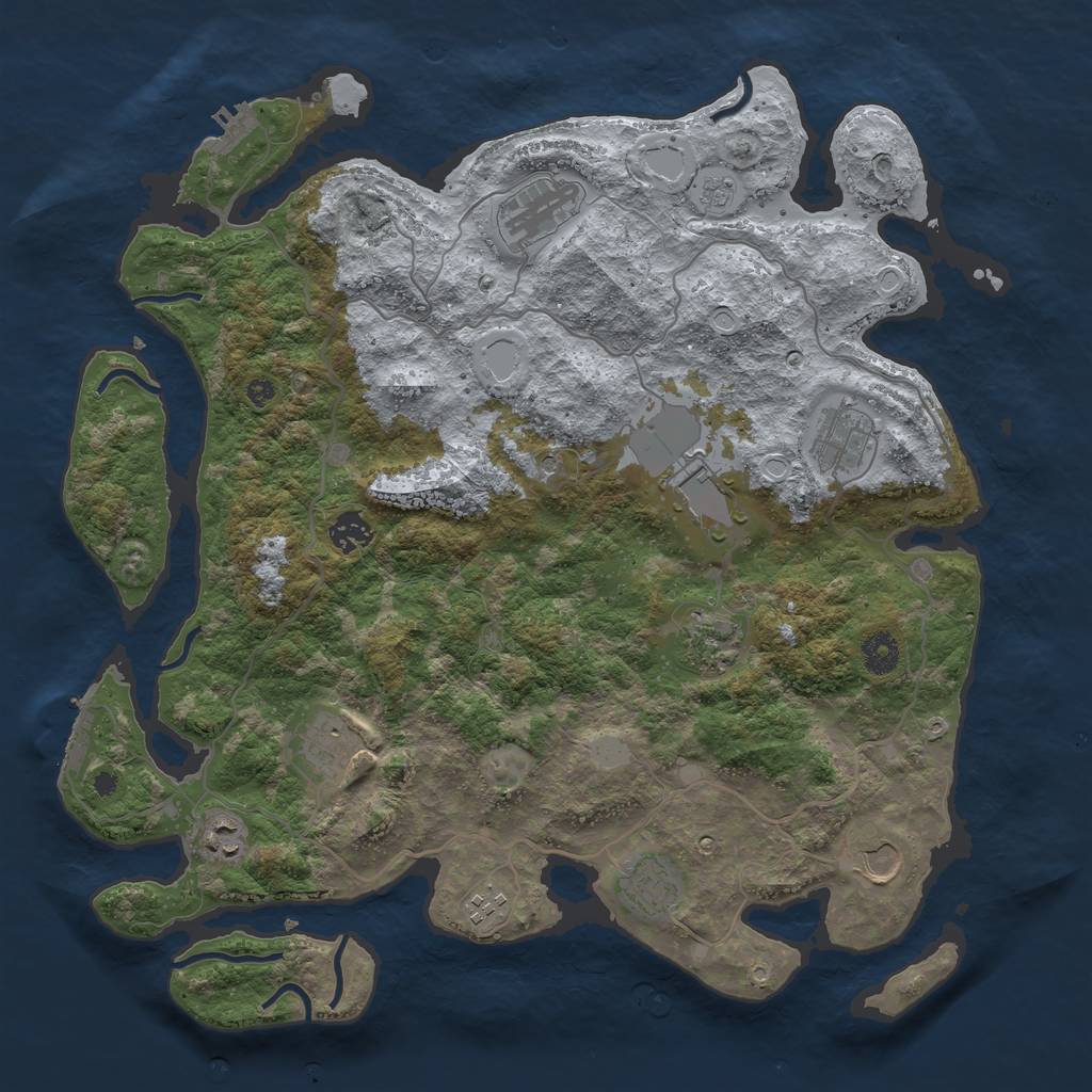 Rust Map: Procedural Map, Size: 4000, Seed: 1242366919, 19 Monuments