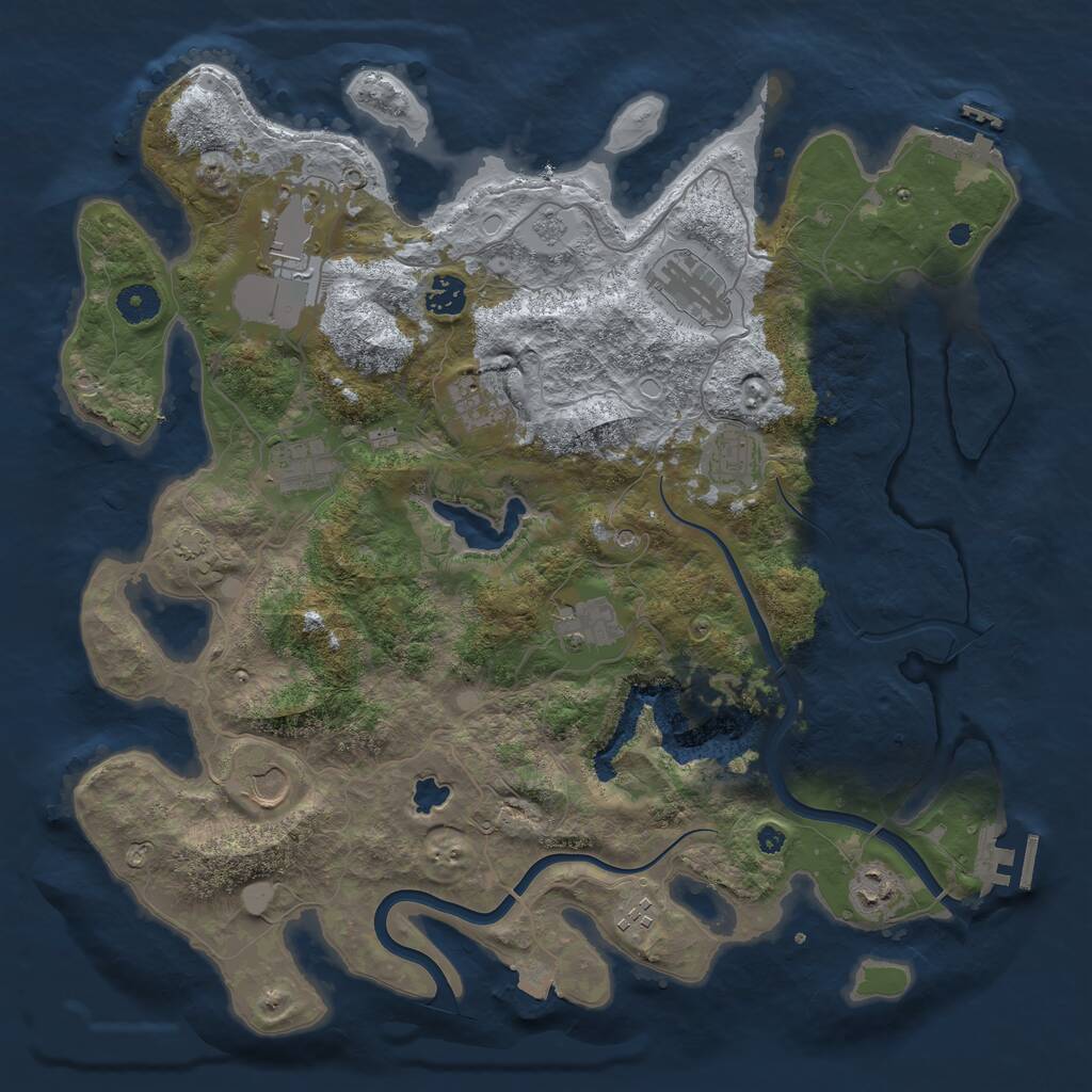 Rust Map: Procedural Map, Size: 4000, Seed: 6547987, 16 Monuments
