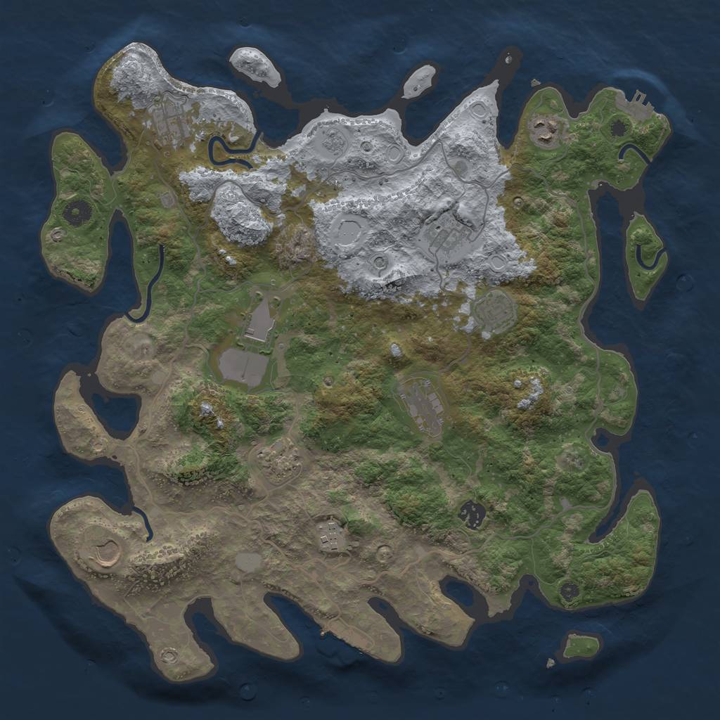 Rust Map: Procedural Map, Size: 4000, Seed: 6547987, 19 Monuments