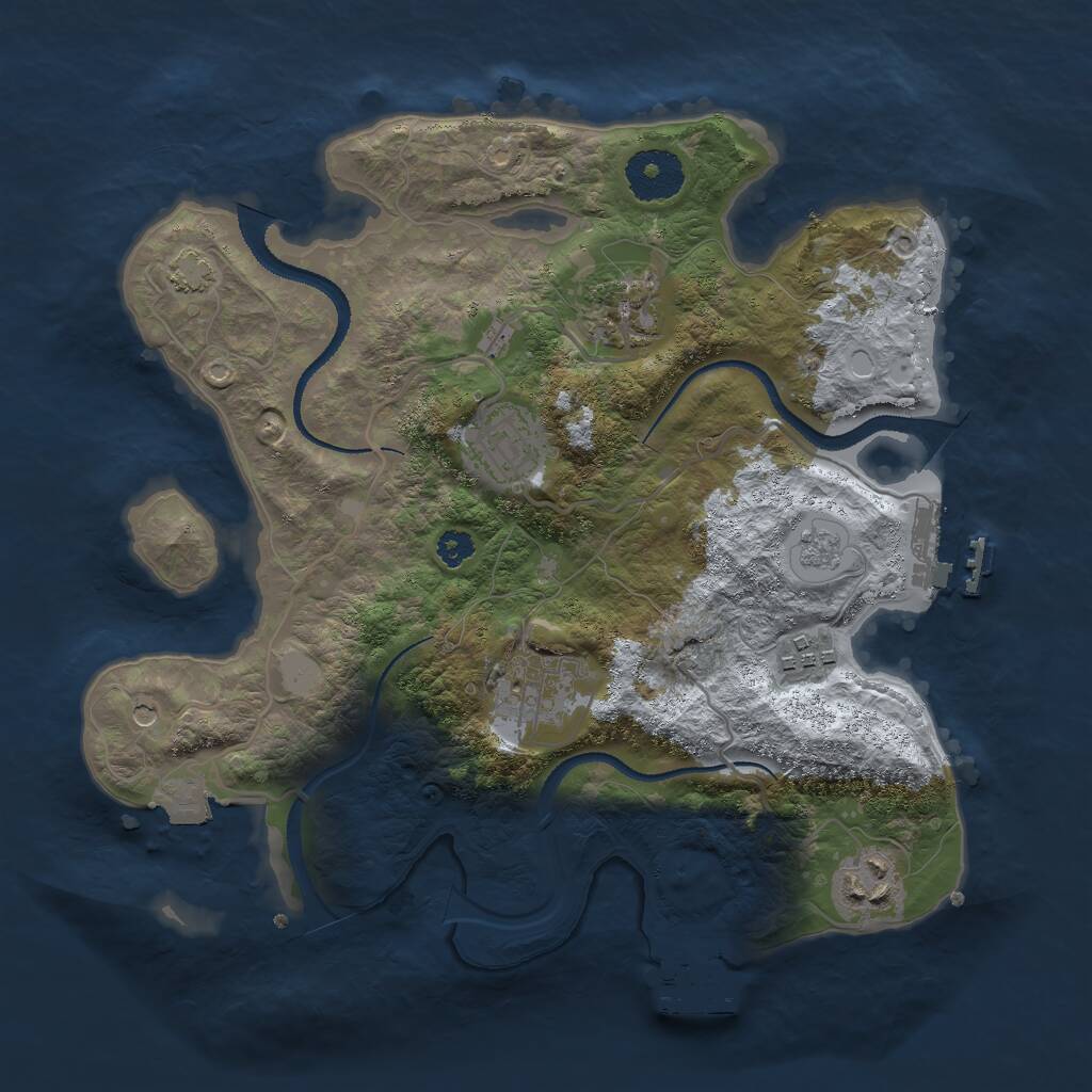 Rust Map: Procedural Map, Size: 3000, Seed: 1109944055, 11 Monuments