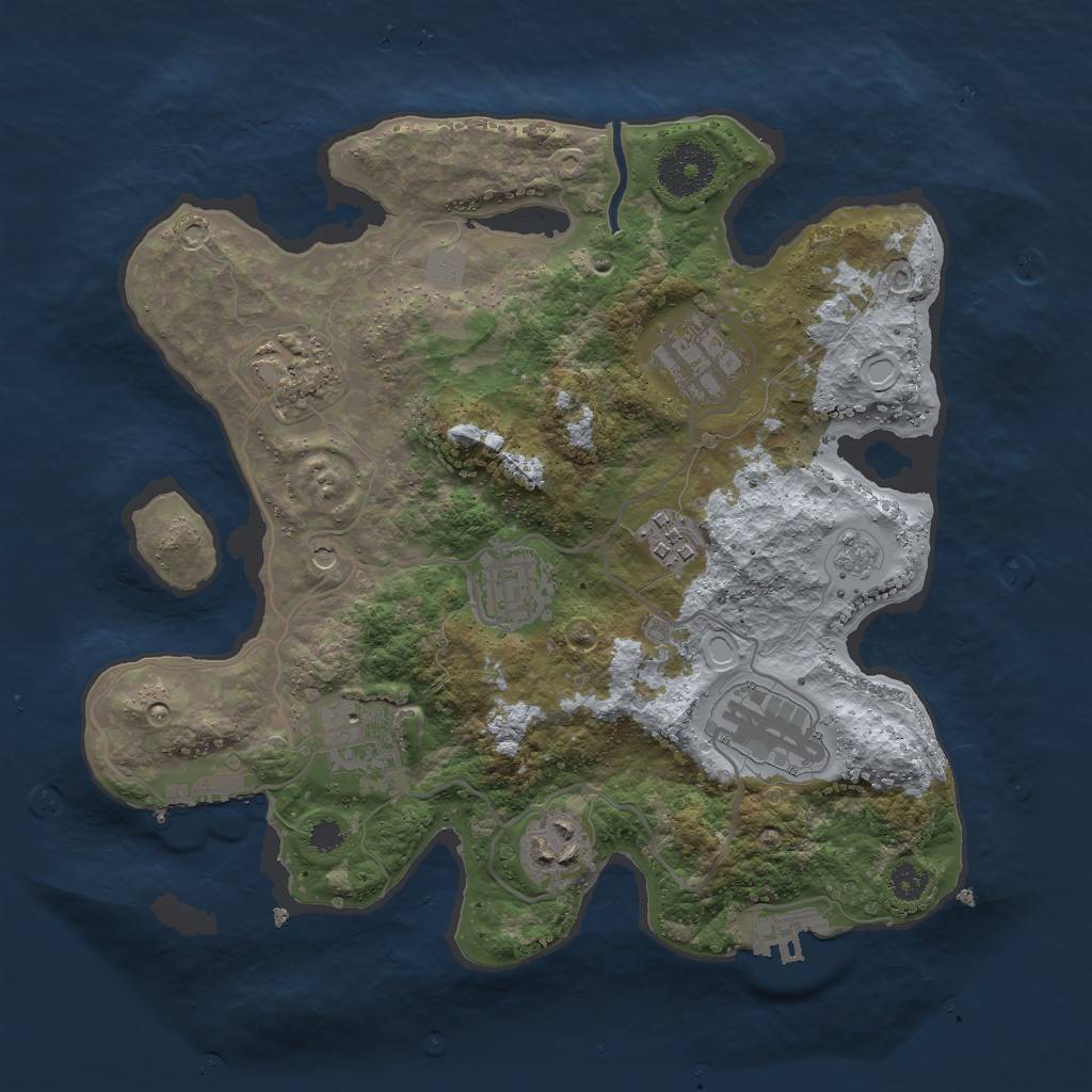 Rust Map: Procedural Map, Size: 3000, Seed: 1109944055, 16 Monuments