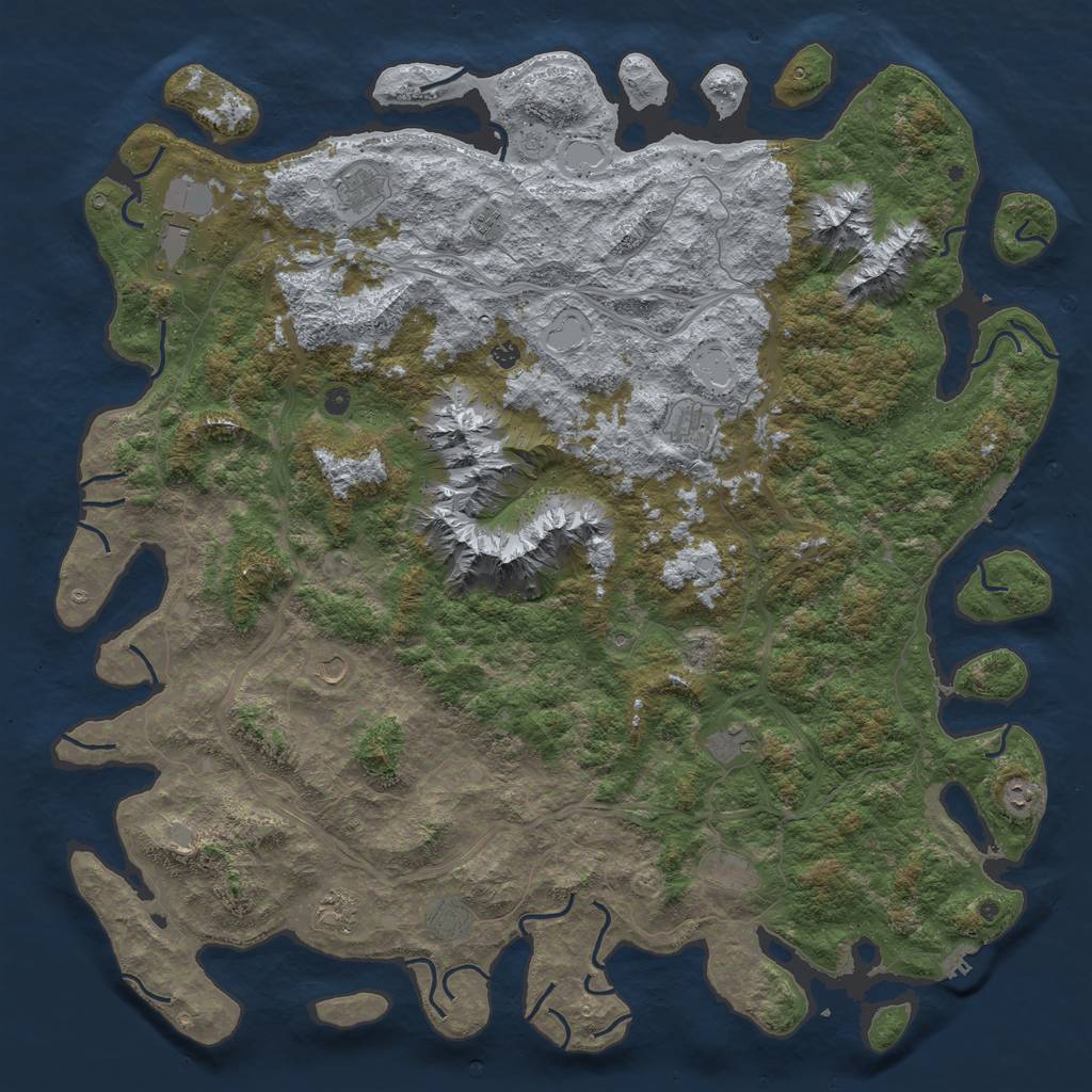 Rust Map: Procedural Map, Size: 6000, Seed: 897187655, 20 Monuments