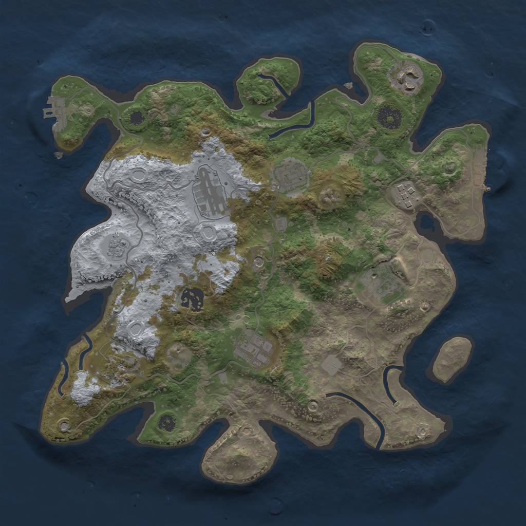 Rust Map: Procedural Map, Size: 3250, Seed: 1684800000, 17 Monuments