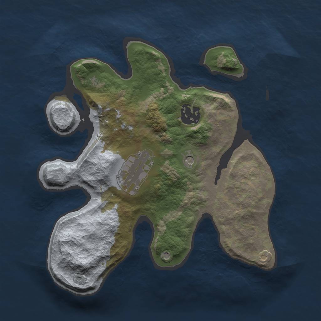 Rust Map: Barren, Size: 2310, Seed: 211656575, 5 Monuments