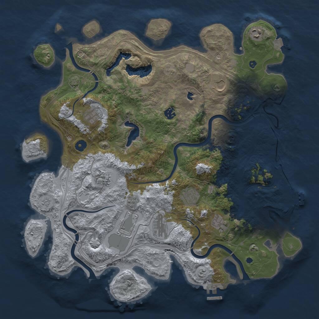 Rust Map: Procedural Map, Size: 4250, Seed: 165217660, 16 Monuments