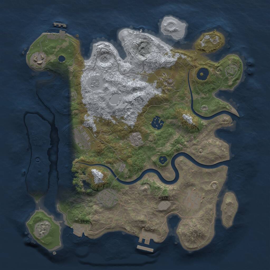 Rust Map: Procedural Map, Size: 3300, Seed: 388231351, 13 Monuments