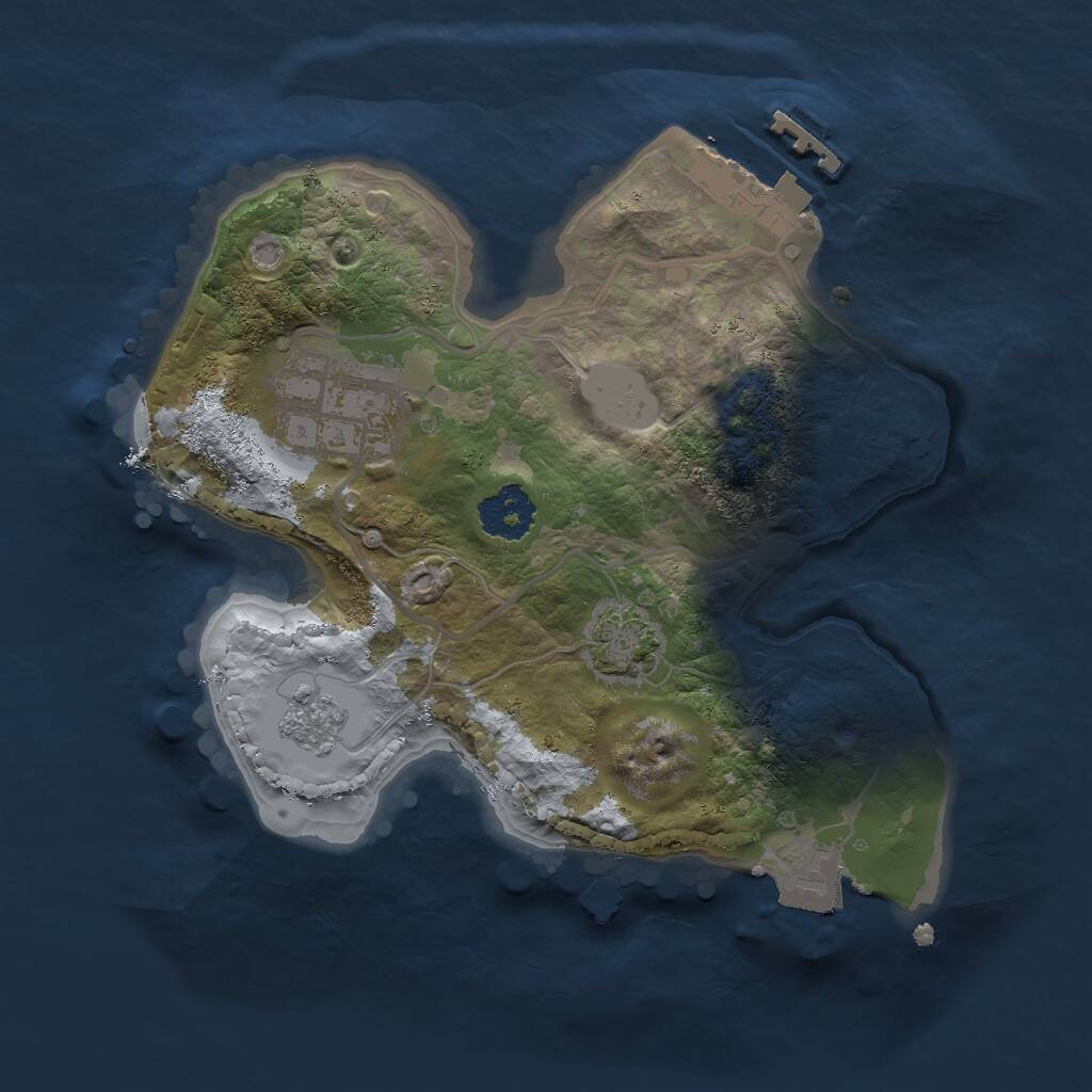 Rust Map: Procedural Map, Size: 2000, Seed: 837379723, 5 Monuments