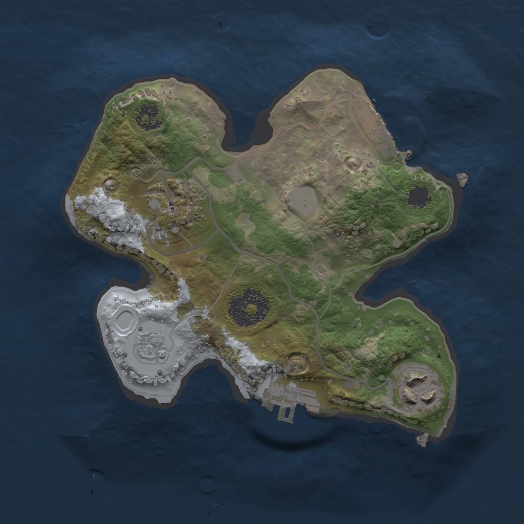 Rust Map: Procedural Map, Size: 2000, Seed: 837379723, 10 Monuments