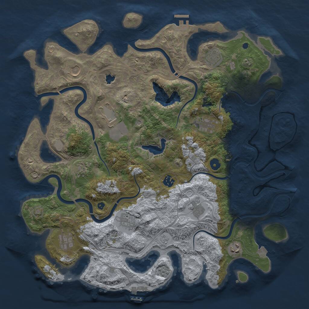 Rust Map: Procedural Map, Size: 4250, Seed: 133775201, 17 Monuments