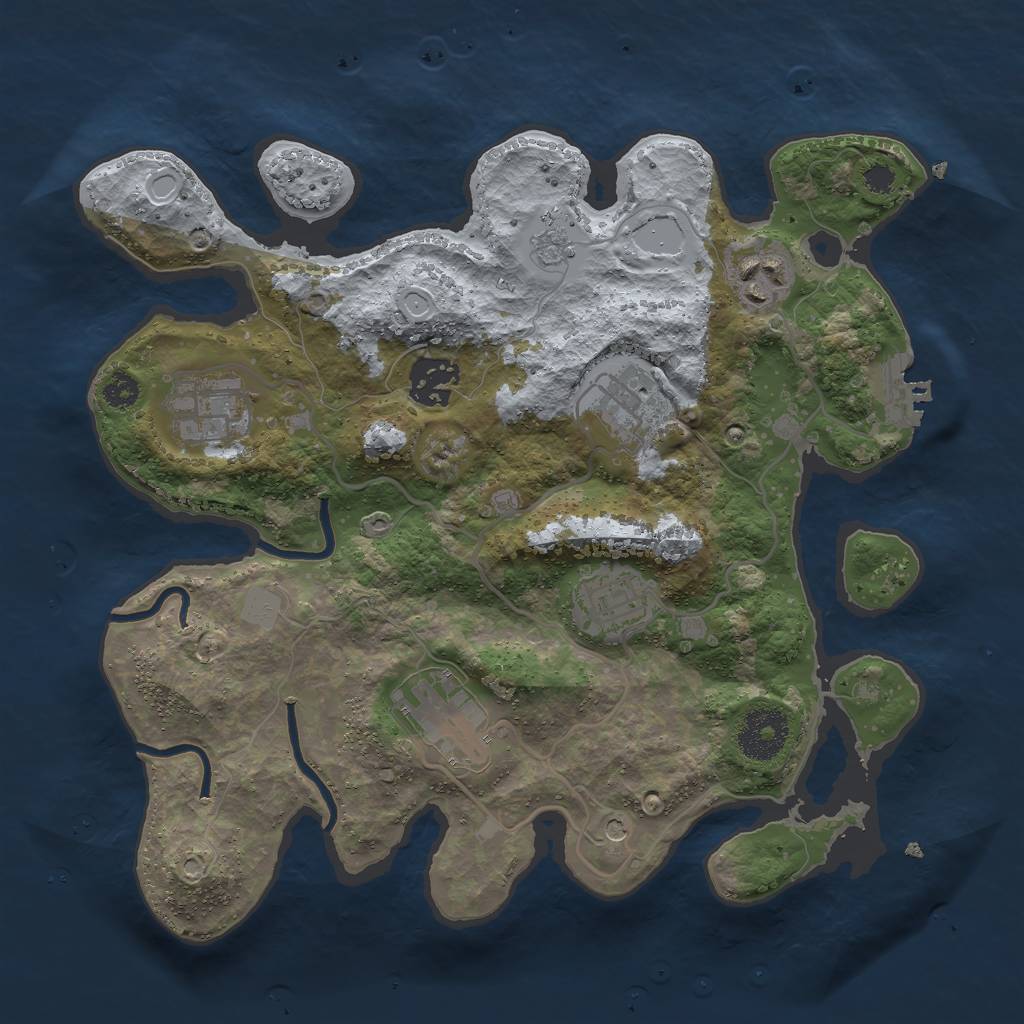 Rust Map: Procedural Map, Size: 3000, Seed: 1470435307, 14 Monuments