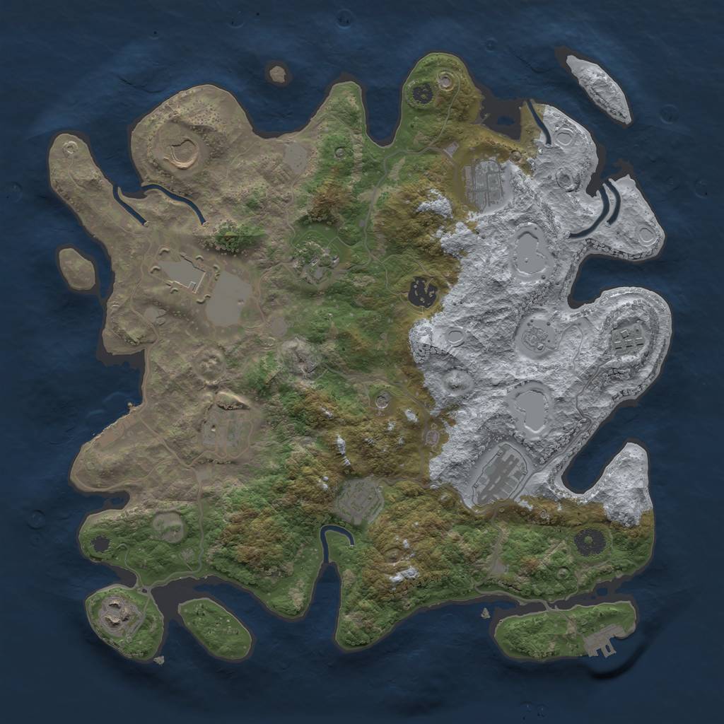 Rust Map: Procedural Map, Size: 3700, Seed: 1505974974, 19 Monuments