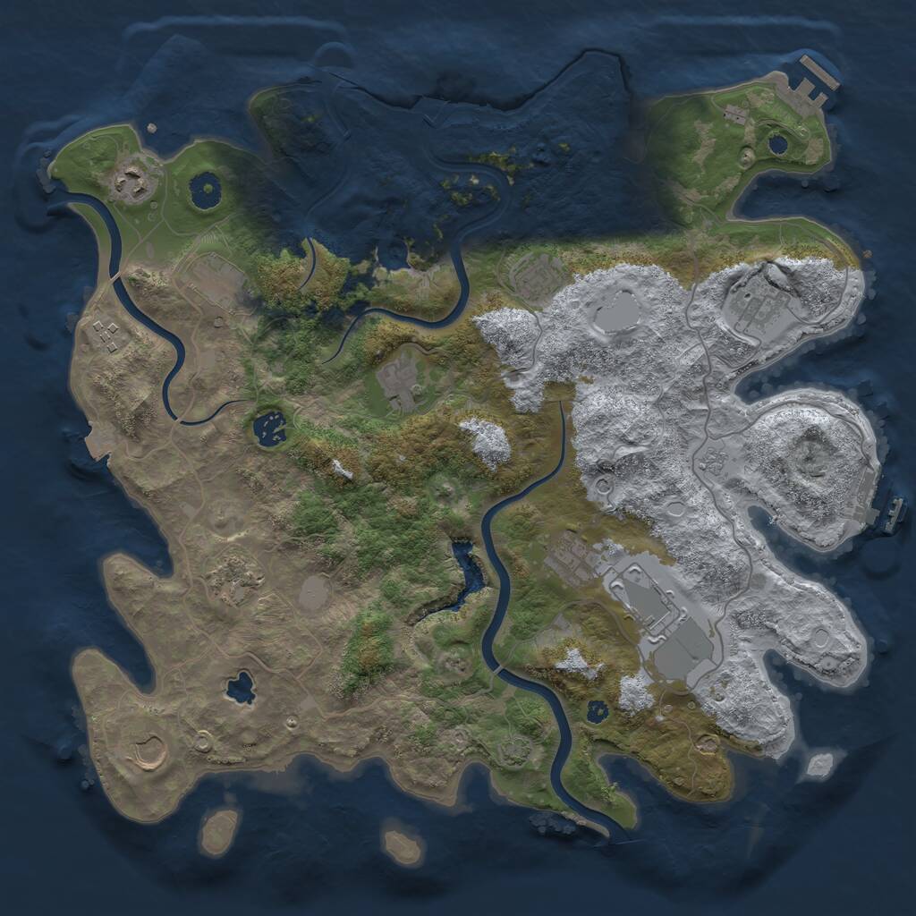 Rust Map: Procedural Map, Size: 4000, Seed: 1904780102, 17 Monuments