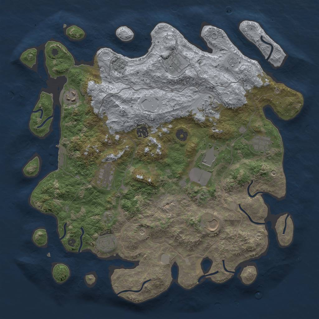 Rust Map: Procedural Map, Size: 4000, Seed: 1573363978, 18 Monuments