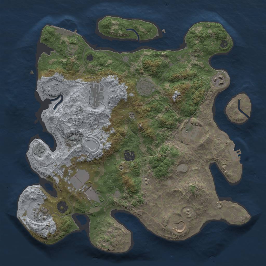 Rust Map: Procedural Map, Size: 3500, Seed: 78588222, 18 Monuments