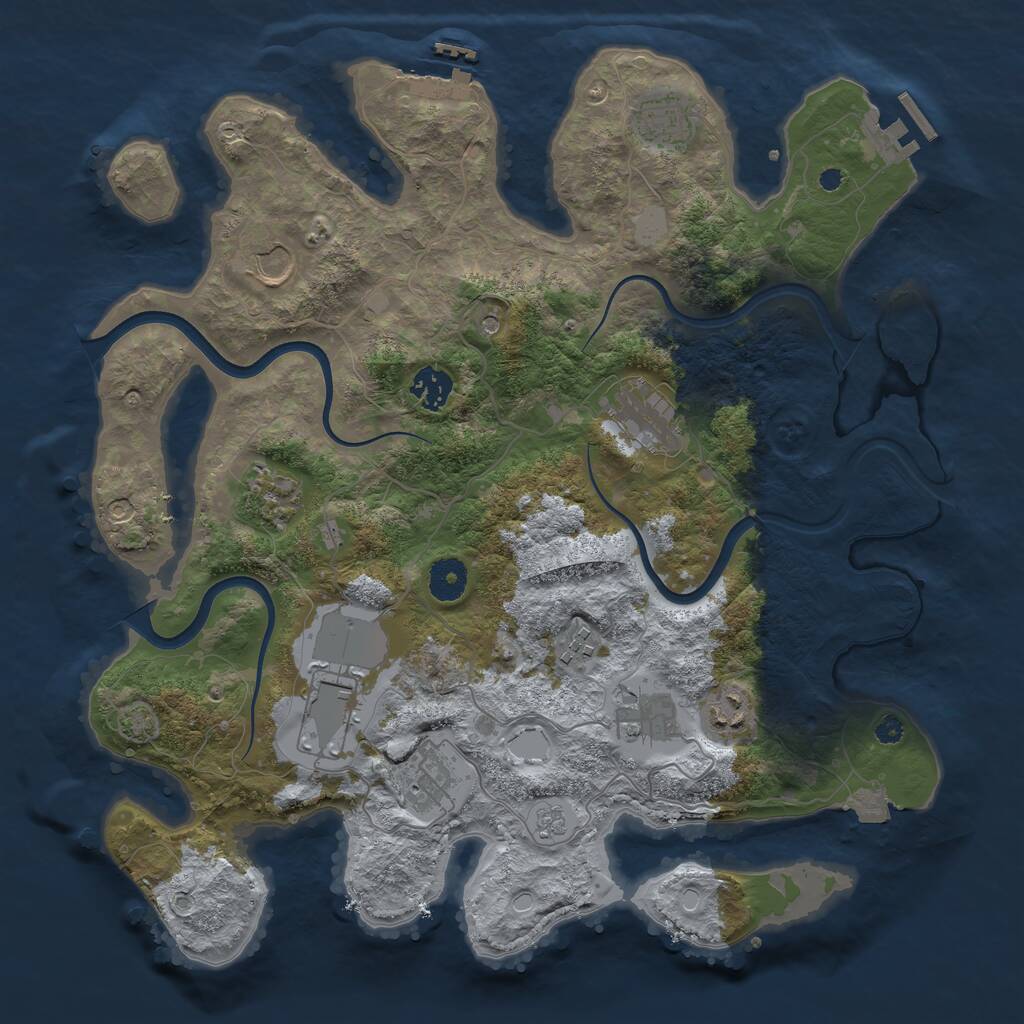 Rust Map: Procedural Map, Size: 3750, Seed: 9444984, 16 Monuments