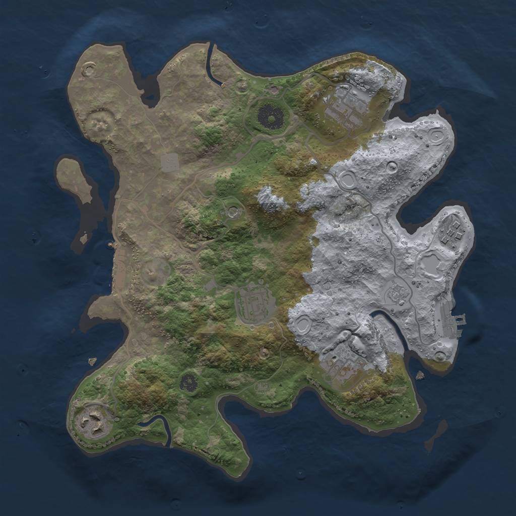 Rust Map: Procedural Map, Size: 3000, Seed: 867530911, 14 Monuments