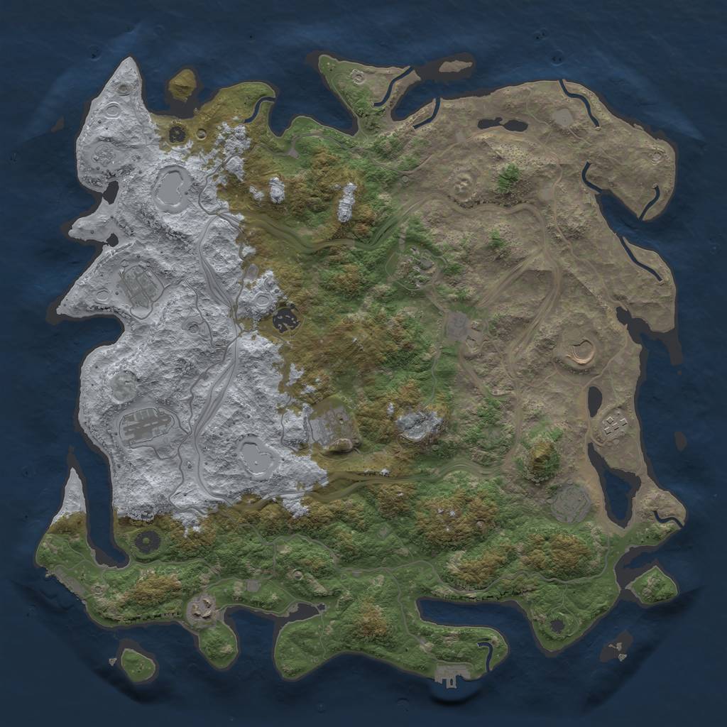 Rust Map: Procedural Map, Size: 4500, Seed: 29145, 19 Monuments