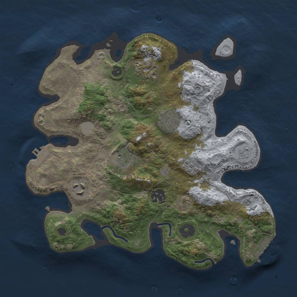 Rust Map: Procedural Map, Size: 3000, Seed: 1638002338, 15 Monuments