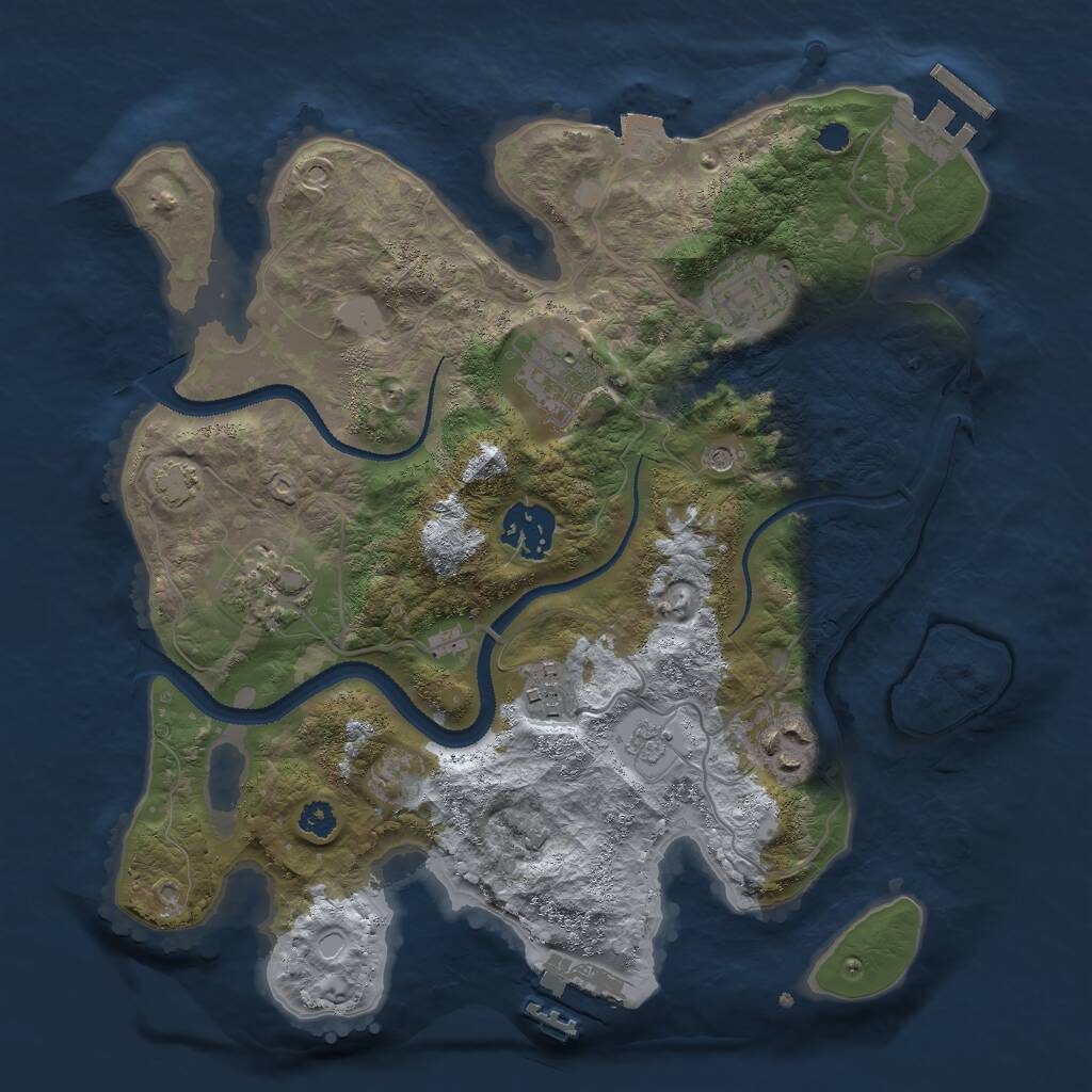 Rust Map: Procedural Map, Size: 3000, Seed: 86774526, 12 Monuments