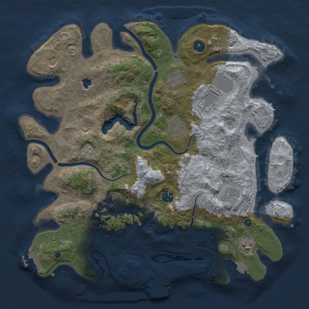 Rust Map: Procedural Map, Size: 4000, Seed: 7582947, 15 Monuments